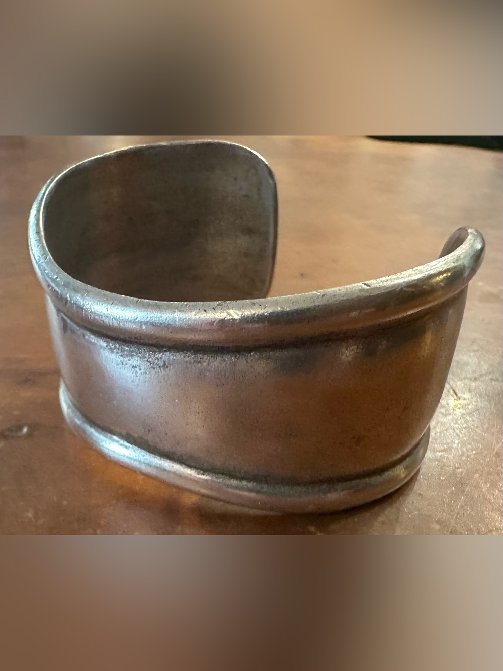 Chico's Antique Silver-Tone Wide Curved Cuff Bracelet